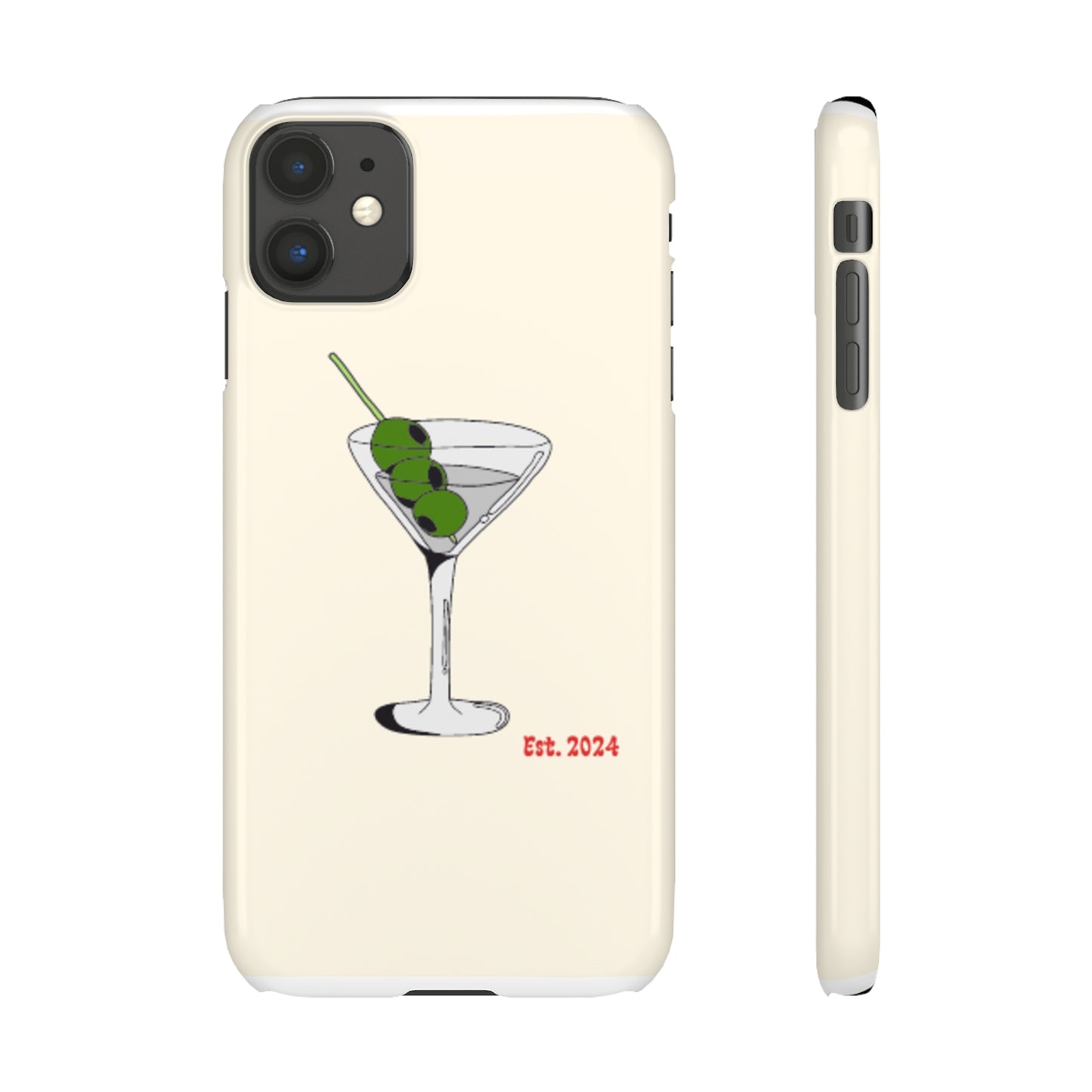 Olive Martini Phone Case with Card Holder