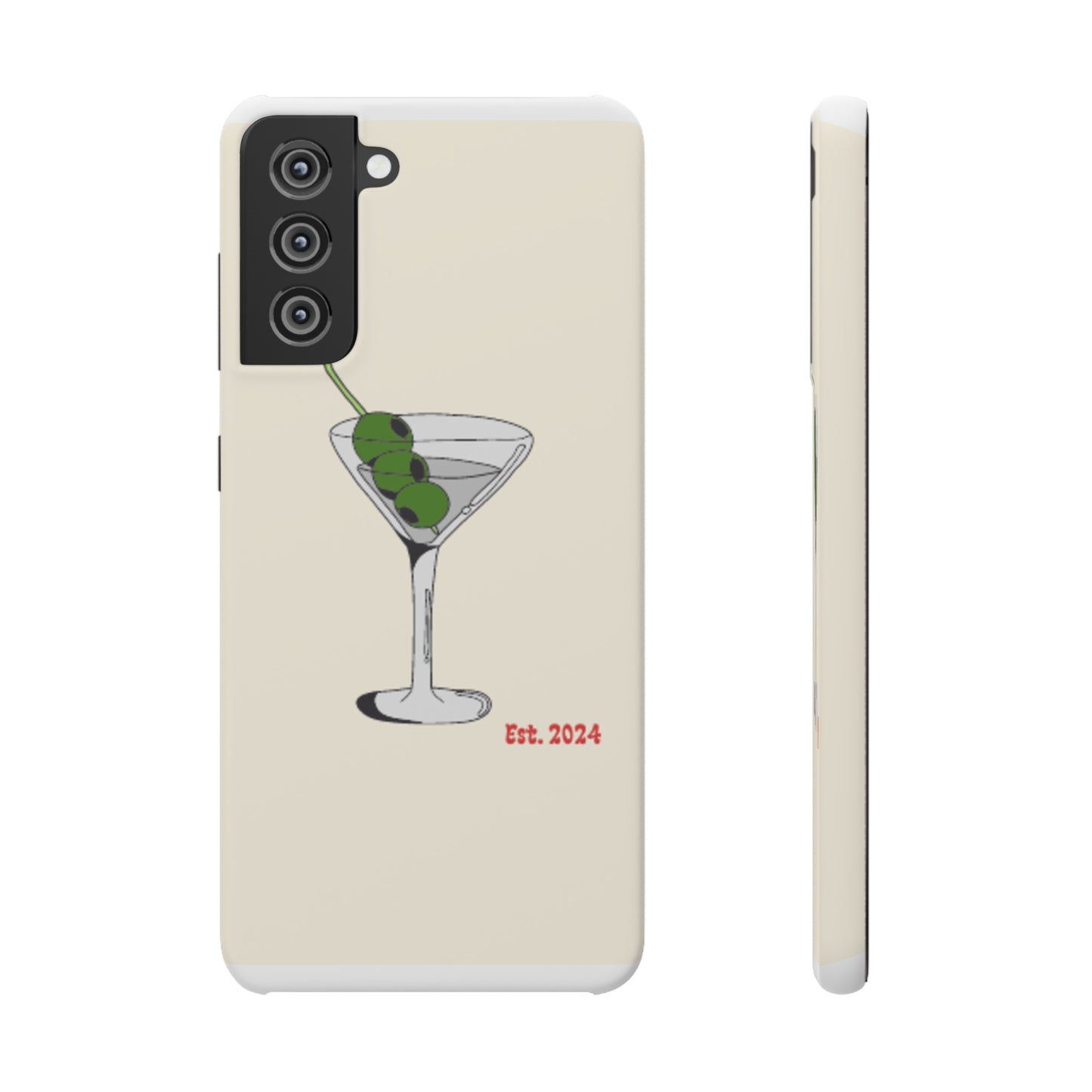 Olive Martini Phone Case with Card Holder