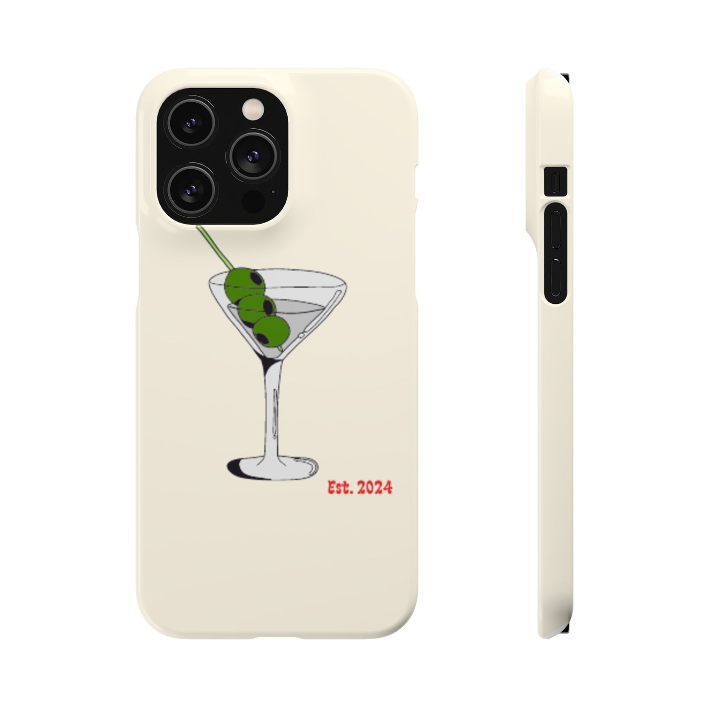 Olive Martini Phone Case with Card Holder